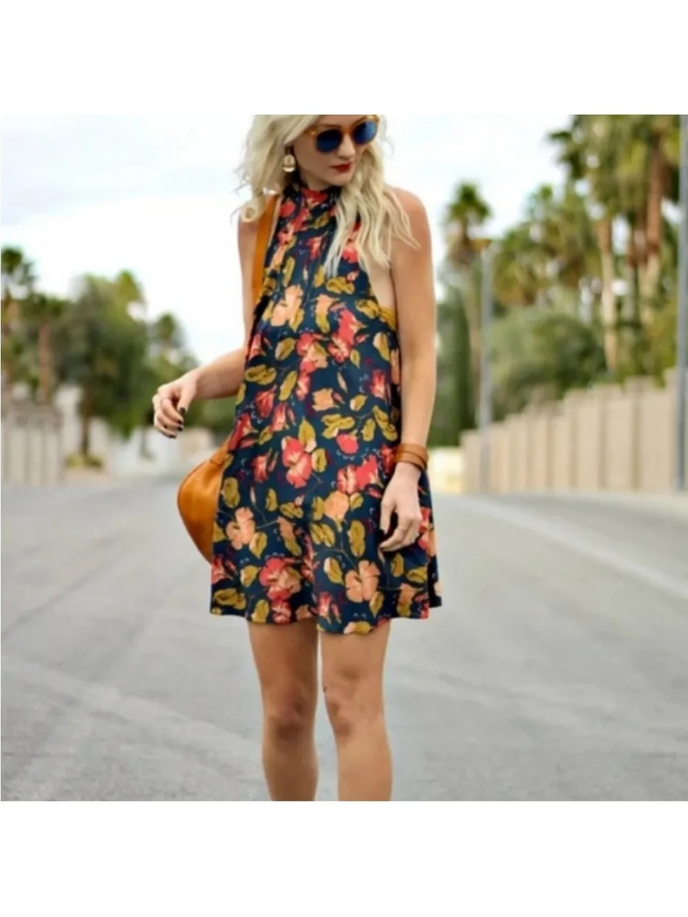 Intimately Free People Beaux Mock Neck Floral Slip Dress XS